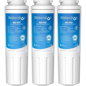 imageWaterdrop UKF8001 Refrigerator Water Filter 4 Replacement for Whirlpool EDR4RXD1 EveryDrop Filter 4 Maytag UKF8001AXX750 UKF8001AXX200 469006 Puriclean II WDF07 3 Filters