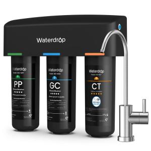 imageWaterdrop WDTSAUF 001 m Ultra Filtration Under Sink Water Filter Under Sink Water Filtration System 9 Stage Filtration Reduces Chlorine Taste and Odor Fluoride Advanced USA TechPitch blackIncludes new dedicated faucet