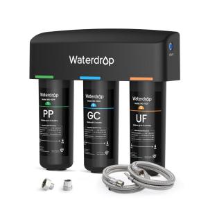 imageWaterdrop WDTSAUF 001 m Ultra Filtration Under Sink Water Filter Under Sink Water Filtration System 9 Stage Filtration Reduces Chlorine Taste and Odor Fluoride Advanced USA TechBlack