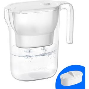 imageWaterdrop Water Filter Pitcher 200Gallon LongLife Countertop NSF Certified Water Purifier Replaces 6400 Plastic Water Bottles a Year Reduces Chlorine PFOAPFOS 7Cup BlackWhite