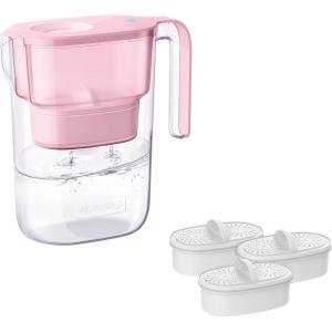 imageWaterdrop Water Filter Pitcher 200Gallon LongLife Countertop NSF Certified Water Purifier Replaces 6400 Plastic Water Bottles a Year Reduces Chlorine PFOAPFOS 7Cup BlackBabyPink