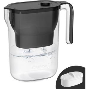 imageWaterdrop Water Filter Pitcher 200Gallon LongLife Countertop NSF Certified Water Purifier Replaces 6400 Plastic Water Bottles a Year Reduces Chlorine PFOAPFOS 7Cup BlackBlack