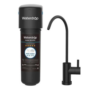 imageWaterdrop Water Filter for Bathroom for Face Care Reduces Chlorine Scale in Water Reduces Skin Redness and Irritation 4Stage Filtration WDBFU2 for Cold Water Supply OnlyWith Black Faucet