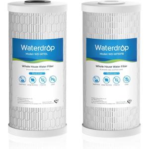 imageWaterdrop Whole House Water Filter Carbon Filter Reduce Iron ampamp Manganese Filter Cartridge Replacement for GE GXWH40L FXHTC Ispring Culligan RFCBBSA Whirlpool Any 10quot x 45quot System 5 MicronReduce Lead  Sediment Filter