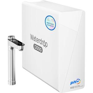 imageWaterdrop X12Alkaline Mineral pH Reverse Osmosis System NSFANSI 42ampamp58ampamp372 Certified 1200 GPD RO Water Filter 11Stage Filtration Tankless RO System 31 Pure to Drain UnderSink BPA FreeAlkaline white