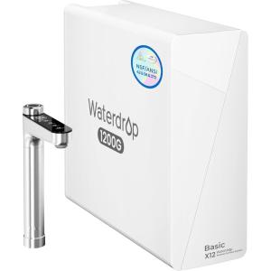 imageWaterdrop X12Basic Tankless RO Water Filter NSFANSI 42 ampamp 58 ampamp 372 Certified 1200 GPD Undersink Reverse Osmosis System 10Stage Filtration RO Water Filtration System 31 Pure to Drain BPA FreePure White