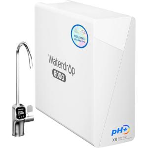 imageWaterdrop X8Basic Reverse Osmosis System NSFANSI 42ampamp58ampamp372 Certified 800 GPD Tankless RO Water Filter 9Stage Filtration Undersink RO Filtration System 21 Pure to Drain Reduce PFAS BPA FreeAlkaline White