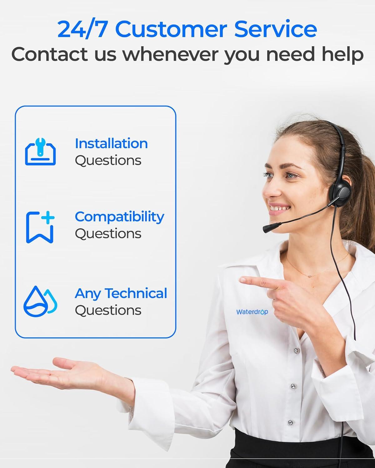 imageWaterdrop 10CTPF Filter Replacement Replacement for Waterdrop TSBPF Under Sink Water Filter Under Sink Water Filtration System 1 Pack