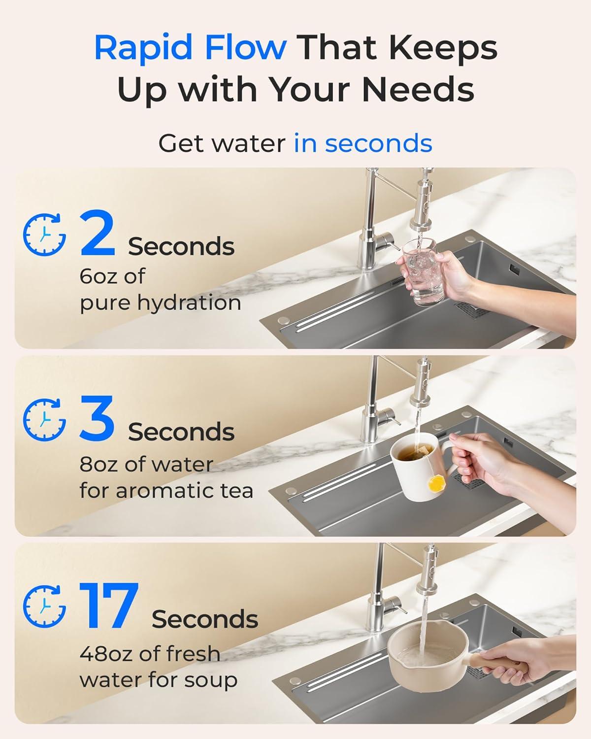 imageWaterdrop FDLB1 Replacement Water Filter Replacement for Waterdrop DLA DLB Under Sink Water Filter Under Sink Water Filtration System