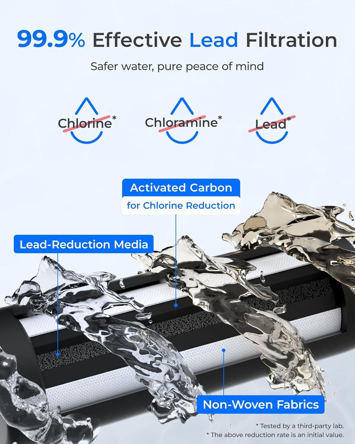 imageWaterdrop FDLL2 Replacement Water Filter Replacement for Waterdrop DLGL Under Sink Water Filter Under Sink Water Filtration System