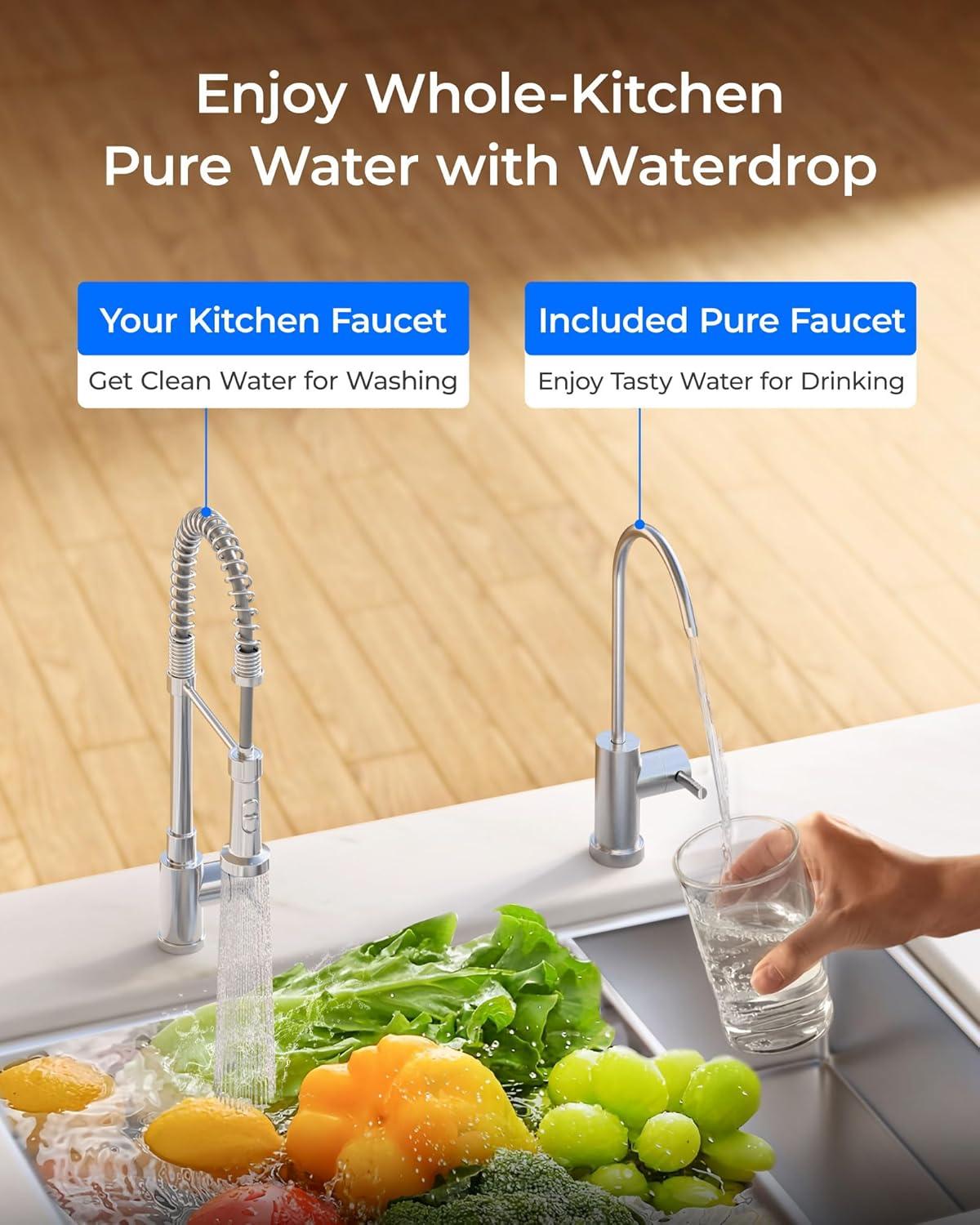 imageWaterdrop FDLL2 Replacement Water Filter Replacement for Waterdrop DLGL Under Sink Water Filter Under Sink Water Filtration System