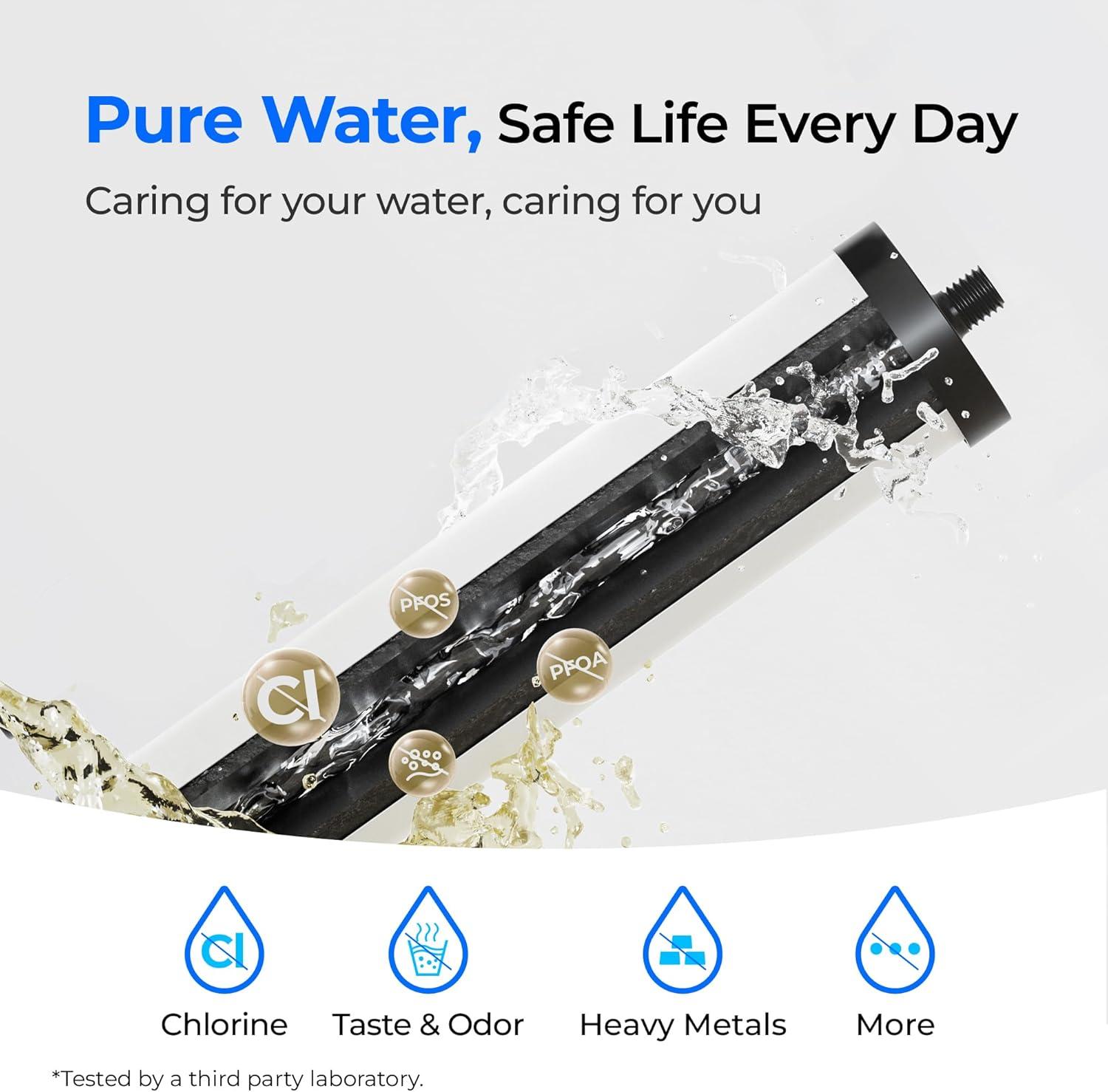 imageWaterdrop WDDSC2 Under Sink Water Filter Replacement for Waterdrop DST Stainless Steel Under Sink Water Filtration System Replacement Water Filters Reduce Chlorine 12 Months Long Life