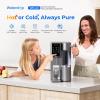 imageWaterdrop WDA2 Countertop Reverse Osmosis System Hot and Cold RO System Portable Pure Water Tank Bottleless Water Cooler 6 Temperature Settings Hot Cold Room Water 31 Pure to DrainBlack