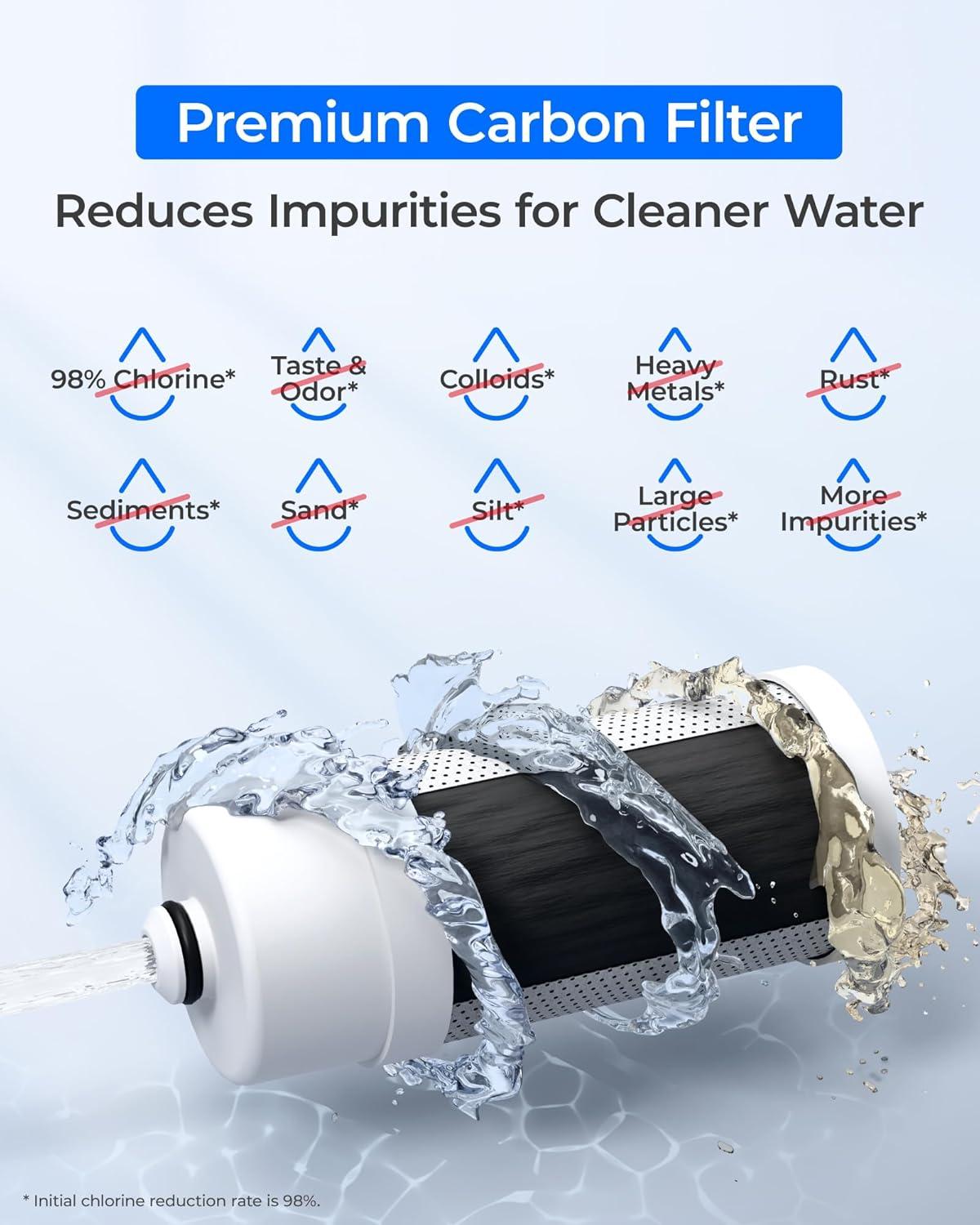 imageWaterdrop WDFF07 Replacement Filter Faucet Water Filter Replacement for WDFC07 Reduces Chlorine Taste and Odor Last Up to 9 Months Pack of 3