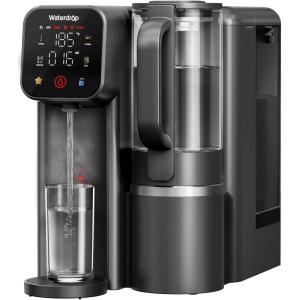 imageWaterdrop WDM6H Instant Hot Reverse Osmosis System Countertop Water Filter 7Stage 31 Pure to Drain Hot Water Dispenser with 5 Temperature Options RO System with Glass Pitcher BPAFreeBlack