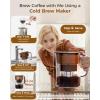 imageWaterdrop Cold Brew Coffee Maker with 1 Magnesium Water Filter for WellBalanced Acidity Unlocks Aroma BPAFree Cold Brew Pitcher Stainless Steel Filter for Iced Coffee Tea Lemonade BlackBrown
