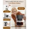 imageWaterdrop Cold Brew Coffee Maker with 1 Magnesium Water Filter for WellBalanced Acidity Unlocks Aroma BPAFree Cold Brew Pitcher Stainless Steel Filter for Iced Coffee Tea Lemonade BlackBlack