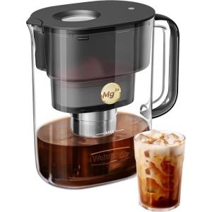 imageWaterdrop Cold Brew Coffee Maker with 1 Magnesium Water Filter for WellBalanced Acidity Unlocks Aroma BPAFree Cold Brew Pitcher Stainless Steel Filter for Iced Coffee Tea Lemonade BlackBlack