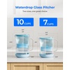 image:imageWaterdrop PT09BL 10Cup Large Glass Water Filter Pitcher EcoFriendly NSFANSI 53 42 amp 372 Certified Filter Reduces PFOAPFOS Chlorine Cadmium Copper amp Mercury BPAFree Easy to Clean BlackBlue