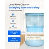 image:imageWaterdrop PT09BL 10Cup Large Glass Water Filter Pitcher EcoFriendly NSFANSI 53 42 amp 372 Certified Filter Reduces PFOAPFOS Chlorine Cadmium Copper amp Mercury BPAFree Easy to Clean BlackBlue