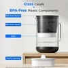 image:imageWaterdrop PT09BL 10Cup Large Glass Water Filter Pitcher EcoFriendly NSFANSI 53 42 amp 372 Certified Filter Reduces PFOAPFOS Chlorine Cadmium Copper amp Mercury BPAFree Easy to Clean BlackBlack