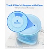 image:imageWaterdrop PT09BL 10Cup Large Glass Water Filter Pitcher EcoFriendly NSFANSI 53 42 amp 372 Certified Filter Reduces PFOAPFOS Chlorine Cadmium Copper amp Mercury BPAFree Easy to Clean BlackBlue