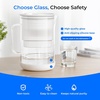 image:imageWaterdrop PT09BL 10Cup Large Glass Water Filter Pitcher EcoFriendly NSFANSI 53 42 amp 372 Certified Filter Reduces PFOAPFOS Chlorine Cadmium Copper amp Mercury BPAFree Easy to Clean BlackWhite