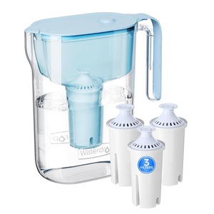 image:imageWaterdrop PT11BL 7Cup Alkaline Water Filter Pitcher with 3 Replacement Filters Can Work with Brita Water Pitchers amp Filters SmoothTasting Water Increases PH Up to 6 Months BlueBlue