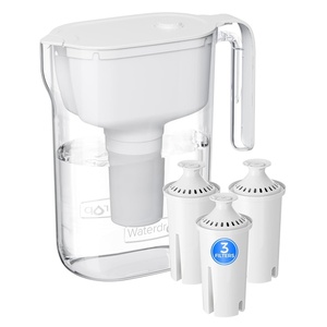 image:imageWaterdrop PT11BL 7Cup Alkaline Water Filter Pitcher with 3 Replacement Filters Can Work with Brita Water Pitchers amp Filters SmoothTasting Water Increases PH Up to 6 Months BlueWhite